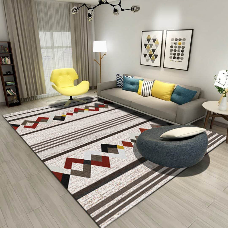 Artistry Geometric Rug Multi Color Modern Carpet Polypropylene Pet Friendly Stain Resistant Anti-Slip Rug for Living Room Khaki-White Clearhalo 'Area Rug' 'Modern' 'Rugs' Rug' 2184764