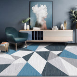 Multicolor Living Room Rug Modern 3D Print Geometric Rug Polyester Stain Resistant Anti-Slip Backing Pet Friendly Rug Lake Blue Clearhalo 'Area Rug' 'Modern' 'Rugs' Rug' 2184785