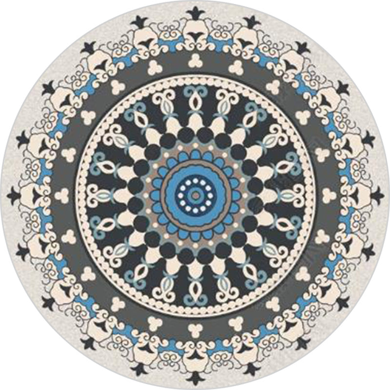 Chic Mandala Print Rug Multi Color Moroccan Carpet Polypropylene Stain Resistant Pet Friendly Non-Slip Backing Rug for Home Dark Gray Clearhalo 'Area Rug' 'Moroccan' 'Rugs' Rug' 2184933