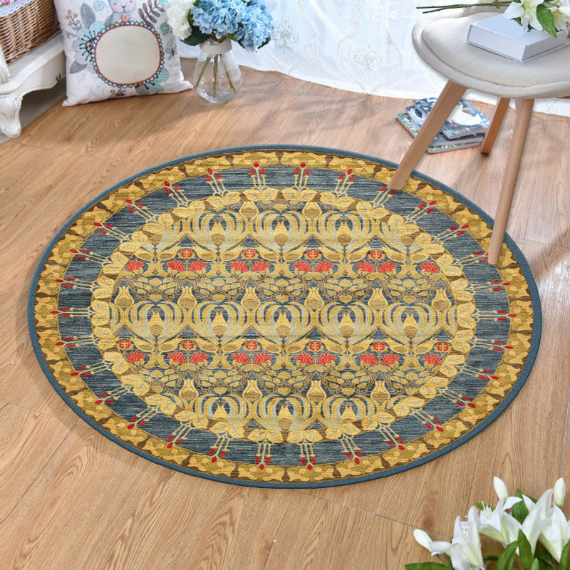 Ethnic Multi Colored Print Rug Polyester Persian Rug Stain Resistant Machine Washable Anti-Slip Backing Rug for Sitting Room Yellow Clearhalo 'Area Rug' 'Moroccan' 'Rugs' Rug' 2184935