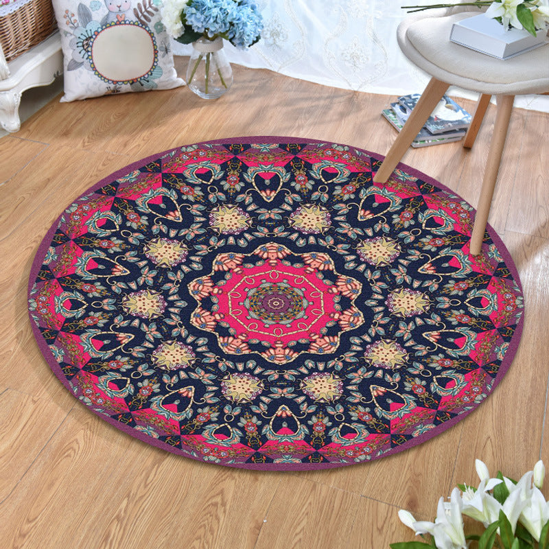 Ethnic Multi Colored Print Rug Polyester Persian Rug Stain Resistant Machine Washable Anti-Slip Backing Rug for Sitting Room Rose Red Clearhalo 'Area Rug' 'Moroccan' 'Rugs' Rug' 2184936
