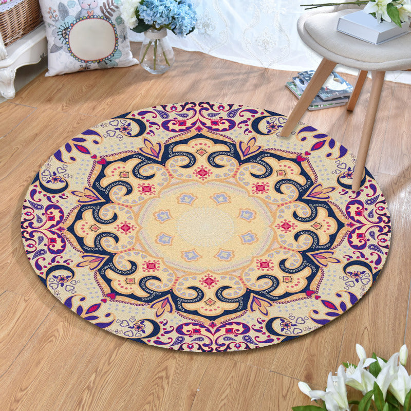 Ethnic Multi Colored Print Rug Polyester Persian Rug Stain Resistant Machine Washable Anti-Slip Backing Rug for Sitting Room Beige Clearhalo 'Area Rug' 'Moroccan' 'Rugs' Rug' 2184937