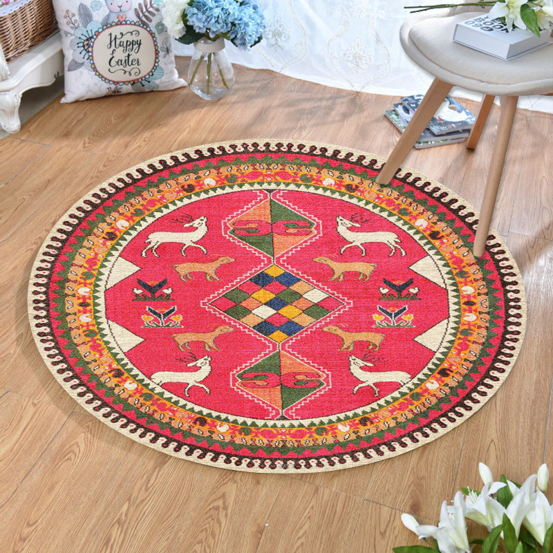 Ethnic Multi Colored Print Rug Polyester Persian Rug Stain Resistant Machine Washable Anti-Slip Backing Rug for Sitting Room Clearhalo 'Area Rug' 'Moroccan' 'Rugs' Rug' 2184940