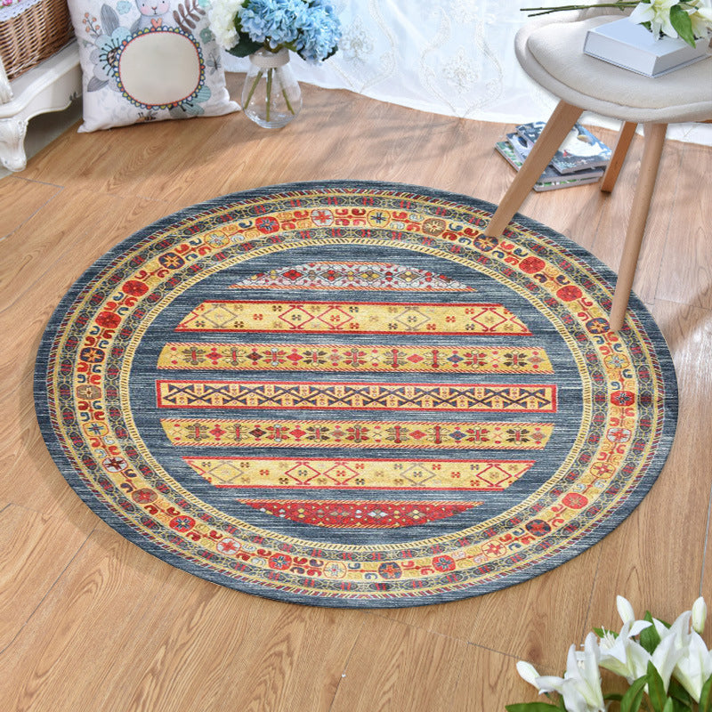 Ethnic Multi Colored Print Rug Polyester Persian Rug Stain Resistant Machine Washable Anti-Slip Backing Rug for Sitting Room Clearhalo 'Area Rug' 'Moroccan' 'Rugs' Rug' 2184944