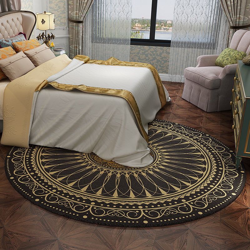 Multi-Colored Bedroom Area Rug Moroccan Mandala Print Rug Synthetics Non-Slip Backing Washable Stain Resistant Rug Yellow Clearhalo 'Area Rug' 'Moroccan' 'Rugs' Rug' 2184963