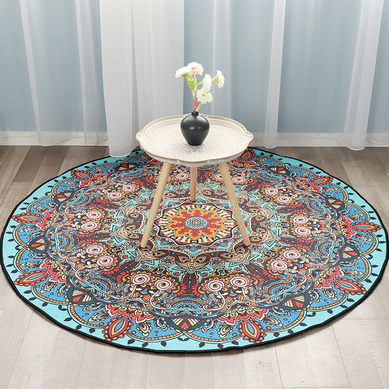 Multi-Colored Bedroom Area Rug Moroccan Mandala Print Rug Synthetics Non-Slip Backing Washable Stain Resistant Rug Lake Blue Clearhalo 'Area Rug' 'Moroccan' 'Rugs' Rug' 2184964