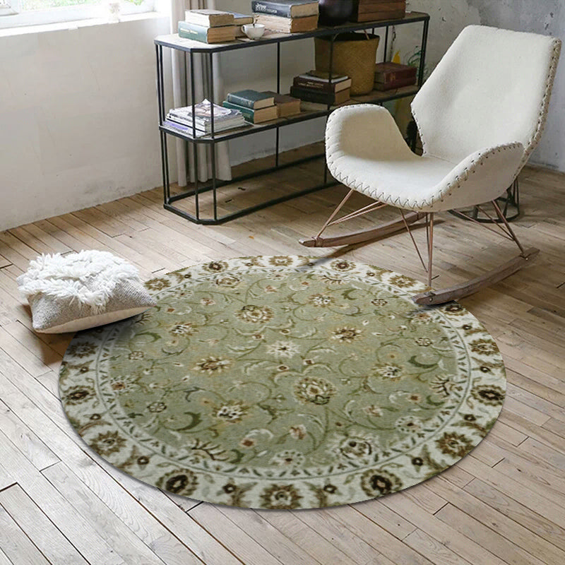Nostalgic Multicolor Moroccan Rug Polypropylene Floral Area Carpet Washable Anti-Slip Backing Pet Friendly Rug for Home Green Clearhalo 'Area Rug' 'Moroccan' 'Rugs' Rug' 2184987