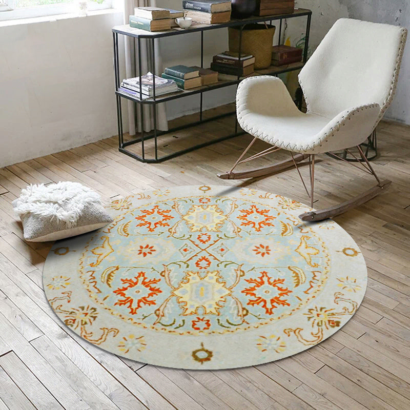Nostalgic Multicolor Moroccan Rug Polypropylene Floral Area Carpet Washable Anti-Slip Backing Pet Friendly Rug for Home Yellow Clearhalo 'Area Rug' 'Moroccan' 'Rugs' Rug' 2184990