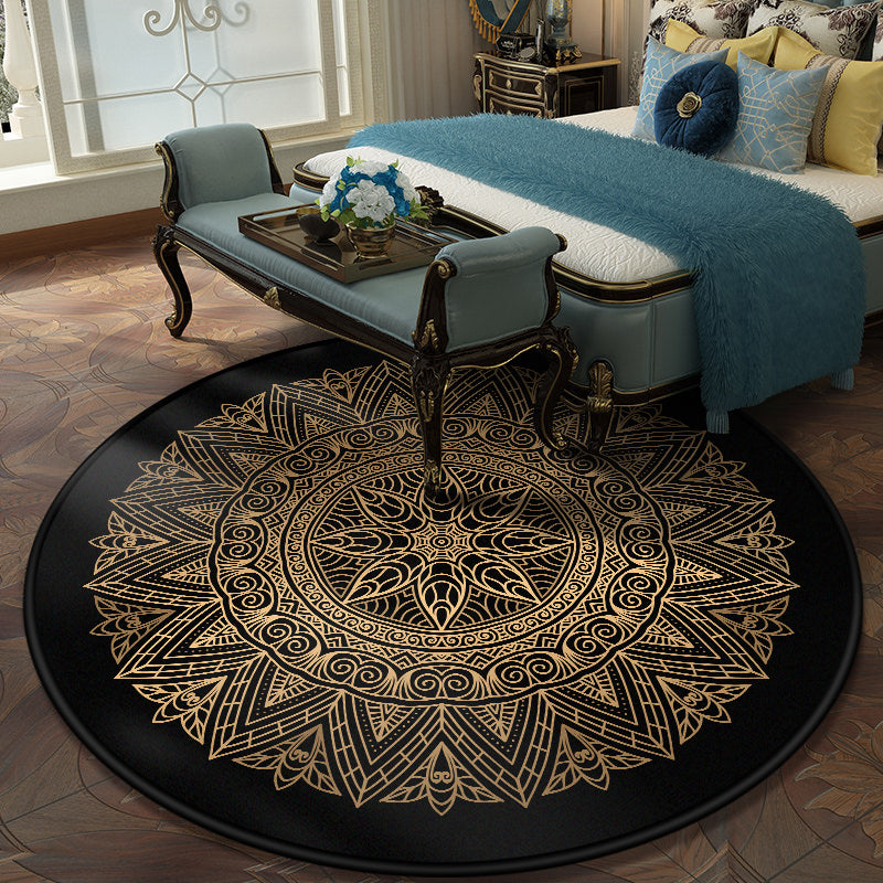 European Moroccan Rug Multi Colored Symmetric Pattern Rug Non-Slip Pet Friendly Machine Washable Rug for Bedroom Gold Clearhalo 'Area Rug' 'Moroccan' 'Rugs' Rug' 2185007