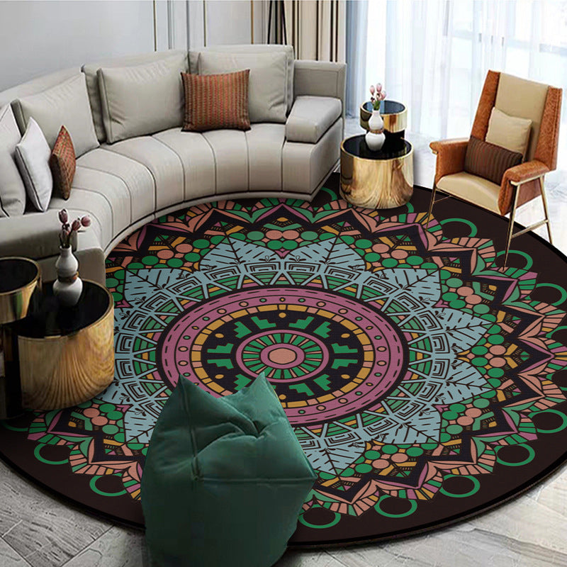 Exoticism Mandala Area Rug Multicolor Persian Carpet Synthetics Washable Pet Friendly Anti-Slip Rug for Living Room Light Blue Clearhalo 'Area Rug' 'Moroccan' 'Rugs' Rug' 2185008