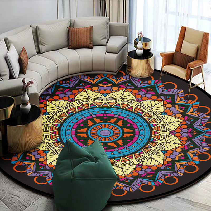 Exoticism Mandala Area Rug Multicolor Persian Carpet Synthetics Washable Pet Friendly Anti-Slip Rug for Living Room Purple Clearhalo 'Area Rug' 'Moroccan' 'Rugs' Rug' 2185012