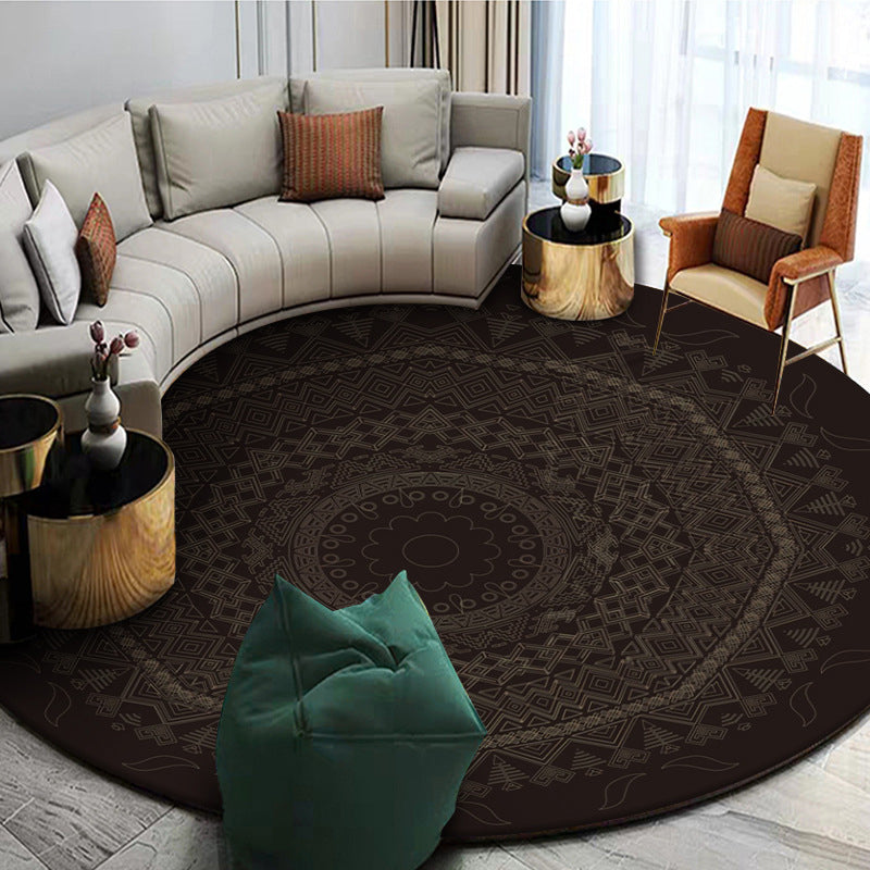 Exoticism Mandala Area Rug Multicolor Persian Carpet Synthetics Washable Pet Friendly Anti-Slip Rug for Living Room Black Clearhalo 'Area Rug' 'Moroccan' 'Rugs' Rug' 2185016