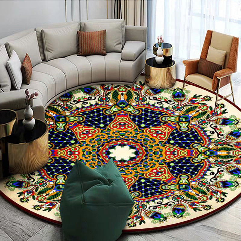Exoticism Mandala Area Rug Multicolor Persian Carpet Synthetics Washable Pet Friendly Anti-Slip Rug for Living Room Clearhalo 'Area Rug' 'Moroccan' 'Rugs' Rug' 2185018