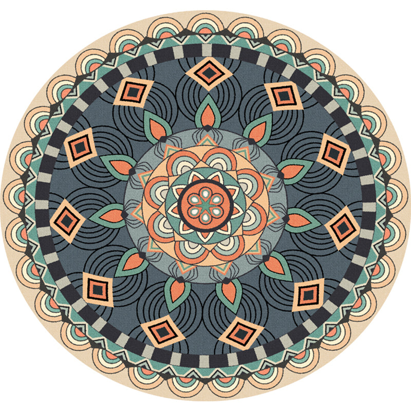 Persian Mandala Patterned Rug Multi-Color Polypropylene Rug Stain Resistant Machine Washable Non-Slip Rug for Home Decor Clearhalo 'Area Rug' 'Moroccan' 'Rugs' Rug' 2185019
