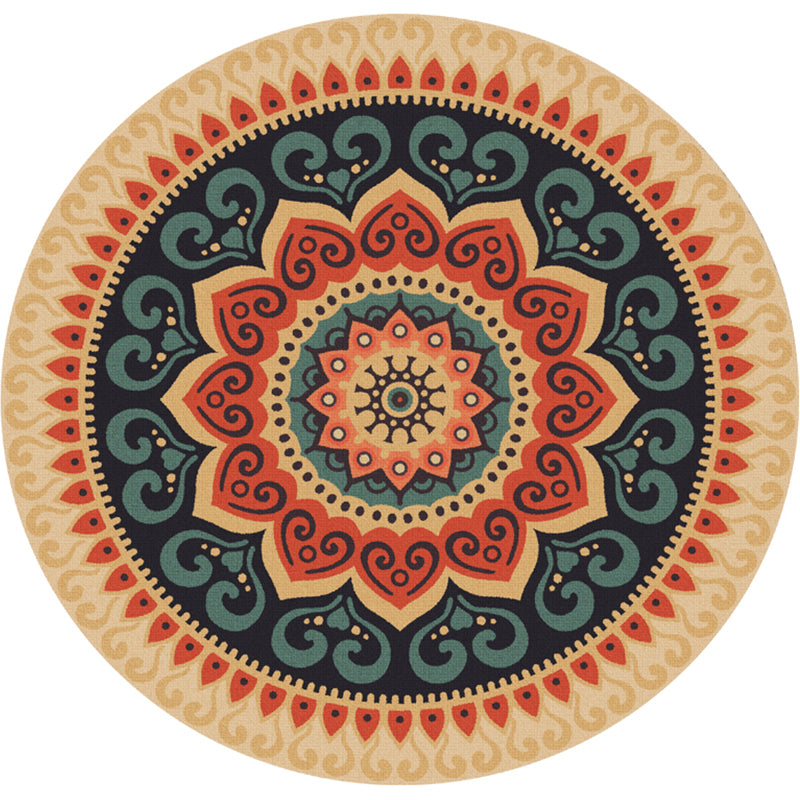 Persian Mandala Patterned Rug Multi-Color Polypropylene Rug Stain Resistant Machine Washable Non-Slip Rug for Home Decor Red Clearhalo 'Area Rug' 'Moroccan' 'Rugs' Rug' 2185022