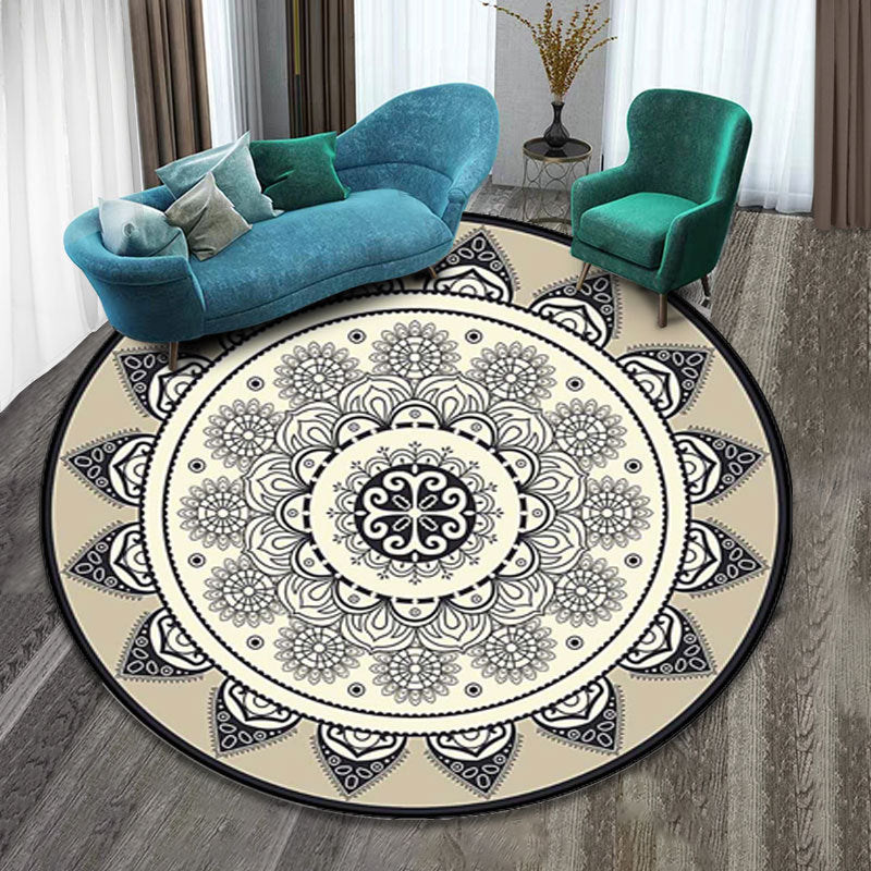 Multicolor Folk Art Print Rug Polyester Moroccan Area Rug Non-Slip Backing Pet Friendly Machine Washable Rug for Guest Room Clearhalo 'Area Rug' 'Moroccan' 'Rugs' Rug' 2185040
