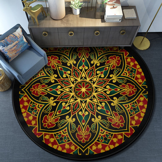 Multi Color Bedroom Rug Moroccan Floral Area Rug Synthetics Stain Resistant Washable Non-Slip Rug Gold Clearhalo 'Area Rug' 'Moroccan' 'Rugs' Rug' 2185051