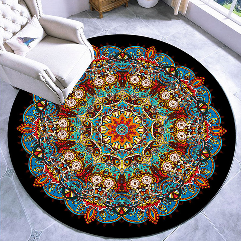 Fancy Multicolor Paisley Print Rug Polypropylene Moroccan Rug Machine Washable Anti-Slip Stain Resistant Rug for Lounge Royal Blue Clearhalo 'Area Rug' 'Moroccan' 'Rugs' Rug' 2185054