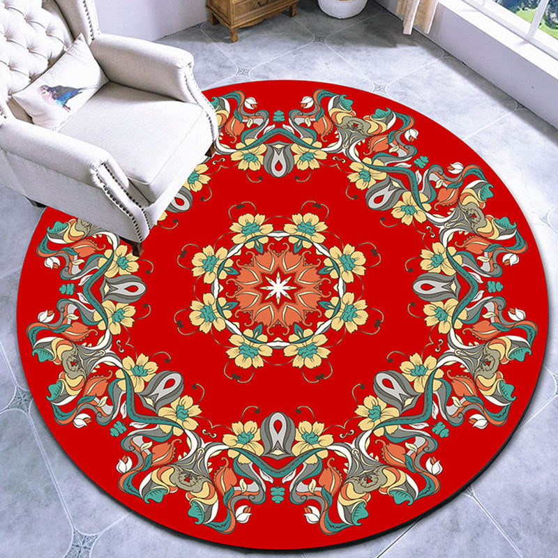 Fancy Multicolor Paisley Print Rug Polypropylene Moroccan Rug Machine Washable Anti-Slip Stain Resistant Rug for Lounge Red Clearhalo 'Area Rug' 'Moroccan' 'Rugs' Rug' 2185057