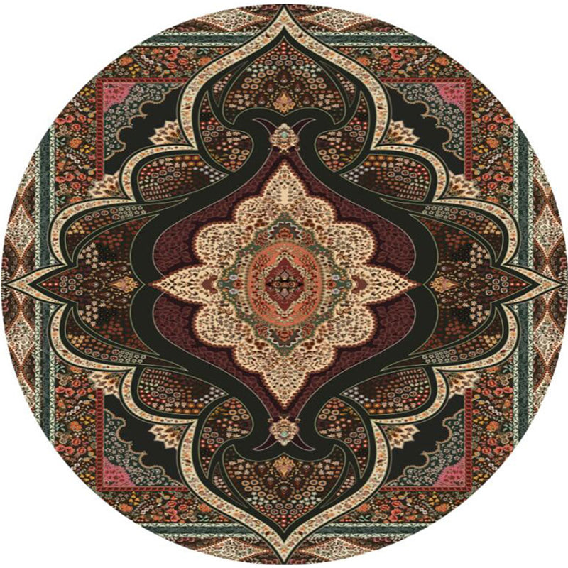 Olden Turkish Folk Art Rug Multi Color Persian Carpet Polyester Anti-Slip Stain Resistant Washable Rug for Room Brown Clearhalo 'Area Rug' 'Moroccan' 'Rugs' Rug' 2185063