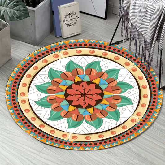 Art Deco Moroccan Rug Multi-Colored Mandala Rug Pet Friendly Machine Washable Anti-Slip Rug for Bedroom Coffee Clearhalo 'Area Rug' 'Moroccan' 'Rugs' Rug' 2185069