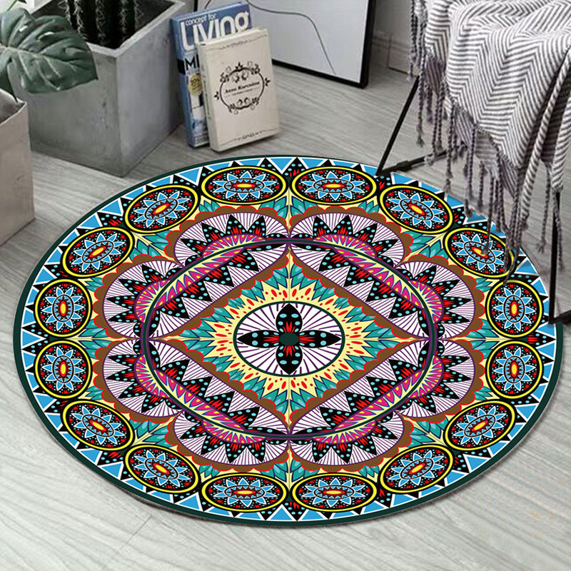 Art Deco Moroccan Rug Multi-Colored Mandala Rug Pet Friendly Machine Washable Anti-Slip Rug for Bedroom Clearhalo 'Area Rug' 'Moroccan' 'Rugs' Rug' 2185080