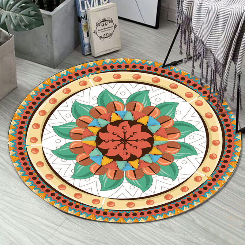 Art Deco Moroccan Rug Multi-Colored Mandala Rug Pet Friendly Machine Washable Anti-Slip Rug for Bedroom Clearhalo 'Area Rug' 'Moroccan' 'Rugs' Rug' 2185086