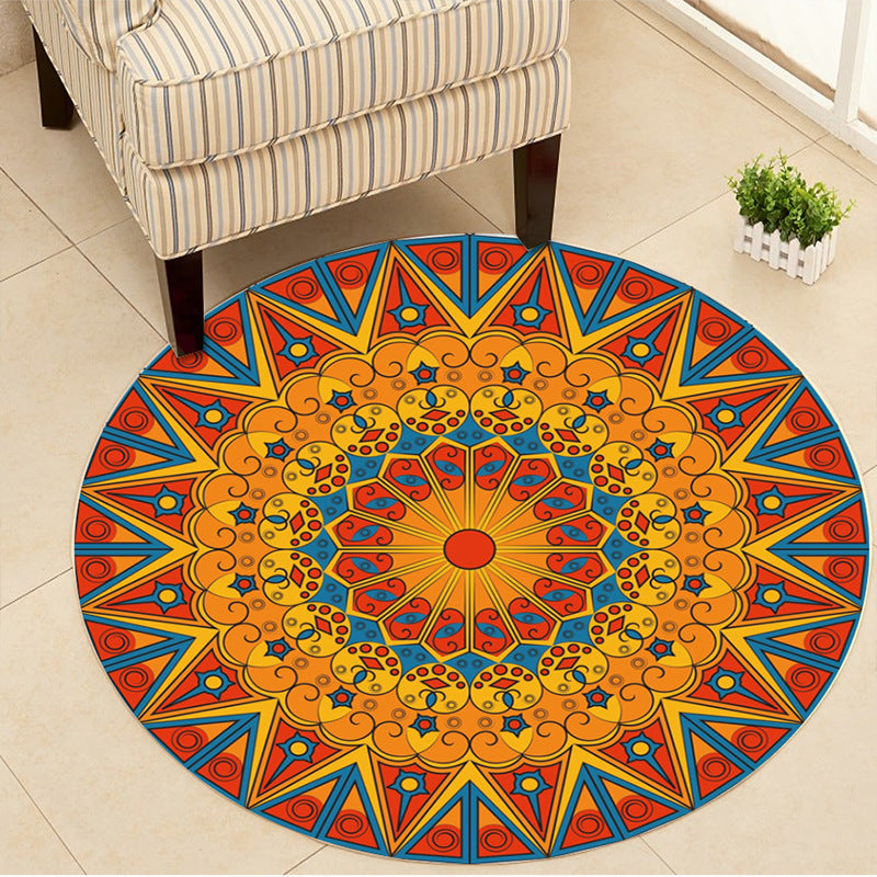 Art Deco Moroccan Rug Multi-Colored Mandala Rug Pet Friendly Machine Washable Anti-Slip Rug for Bedroom Clearhalo 'Area Rug' 'Moroccan' 'Rugs' Rug' 2185090