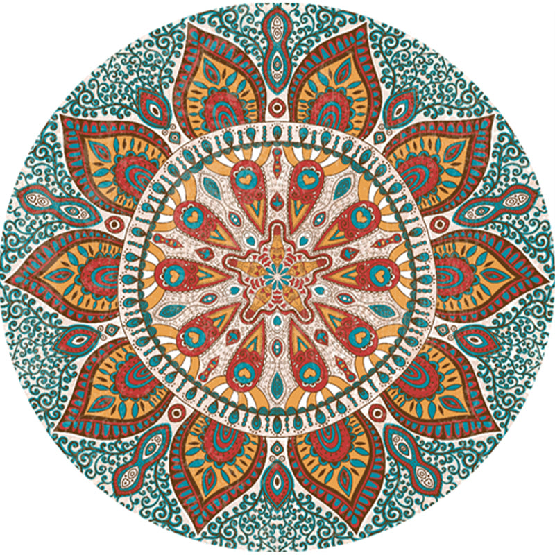 Classic Multi Color Moroccan Rug Synthetics Mandala Print Carpet Pet Friendly Anti-Slip Washable Rug for Home Ginger Clearhalo 'Area Rug' 'Moroccan' 'Rugs' Rug' 2185099