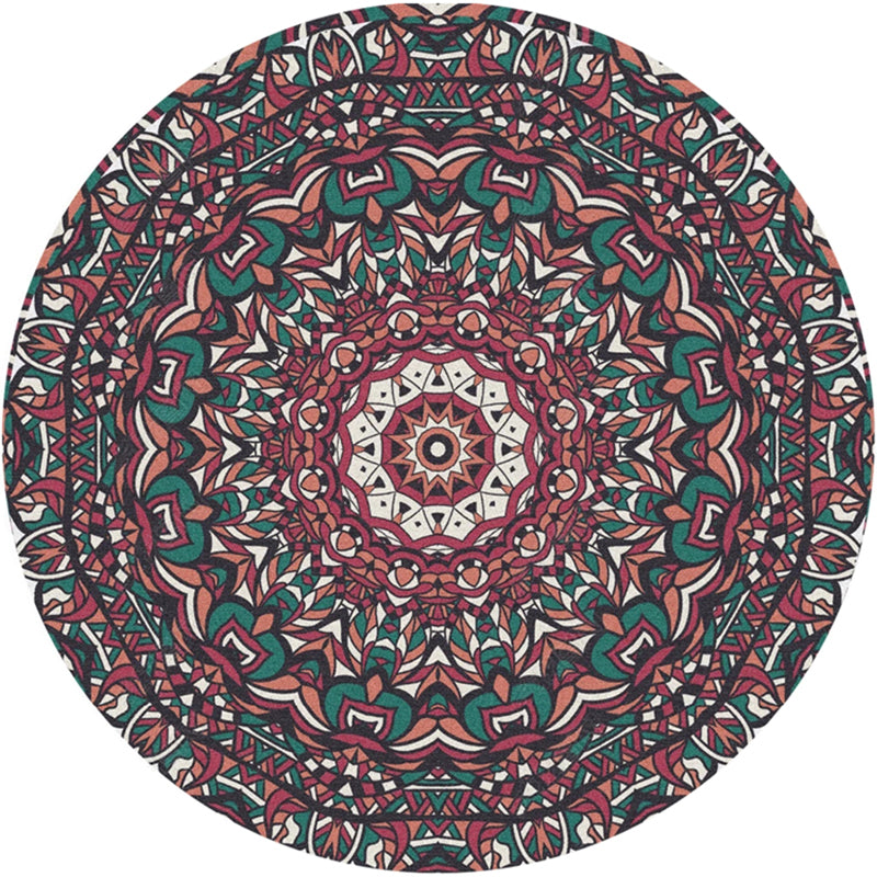 Moroccan Door Rug Multicolor Mandala Area Rug Polypropylene Anti-Slip Stain Resistant Machine Washable Rug Dark Purple Clearhalo 'Area Rug' 'Moroccan' 'Rugs' Rug' 2185108