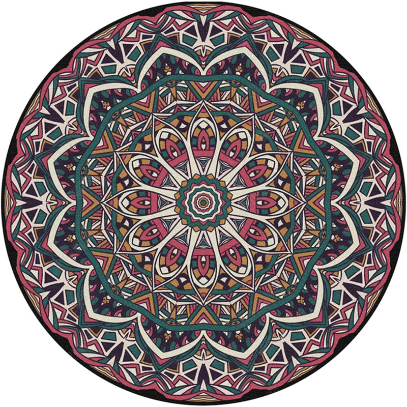 Moroccan Door Rug Multicolor Mandala Area Rug Polypropylene Anti-Slip Stain Resistant Machine Washable Rug Purple-Pink Clearhalo 'Area Rug' 'Moroccan' 'Rugs' Rug' 2185110