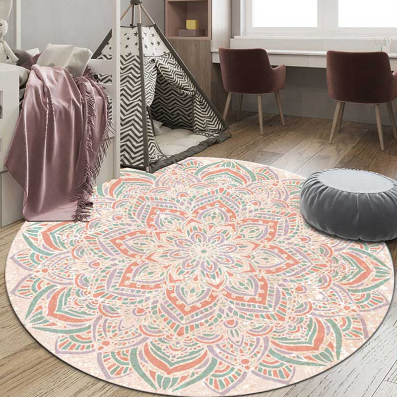 Vintage Jacquard Print Rug Multi-Color Moroccan Rug Polyester Pet Friendly Machine Washable Non-Slip Backing Rug for Hall Light Pink Clearhalo 'Area Rug' 'Moroccan' 'Rugs' Rug' 2185115