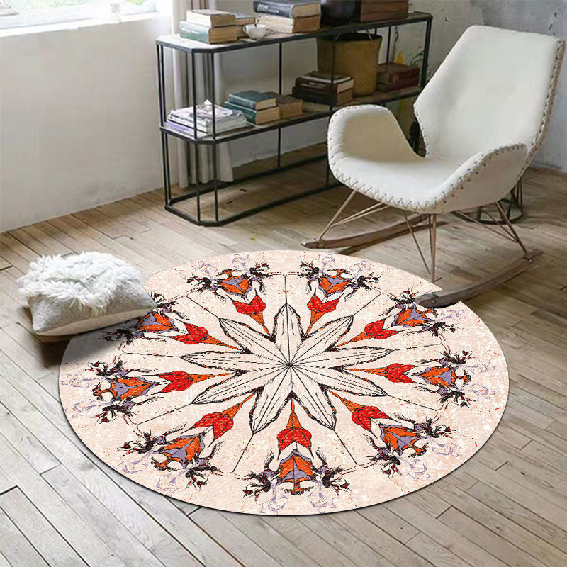 Vintage Jacquard Print Rug Multi-Color Moroccan Rug Polyester Pet Friendly Machine Washable Non-Slip Backing Rug for Hall Beige Clearhalo 'Area Rug' 'Moroccan' 'Rugs' Rug' 2185118