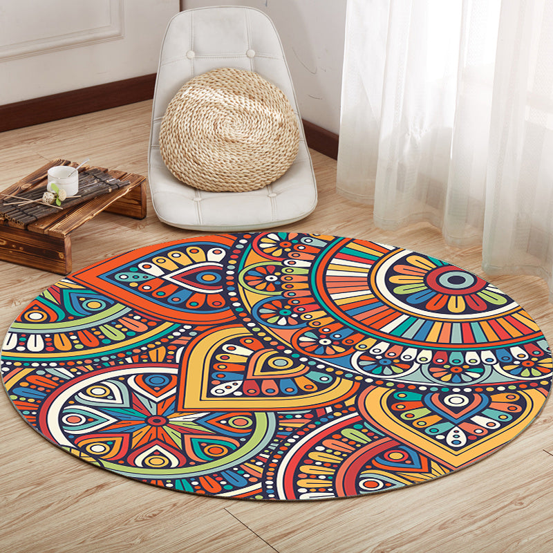 Multicolor Mandala Rug Synthetics Moroccan Rug Non-Slip Pet Friendly Washable Rug for Sitting Room Yellow Clearhalo 'Area Rug' 'Moroccan' 'Rugs' Rug' 2185133