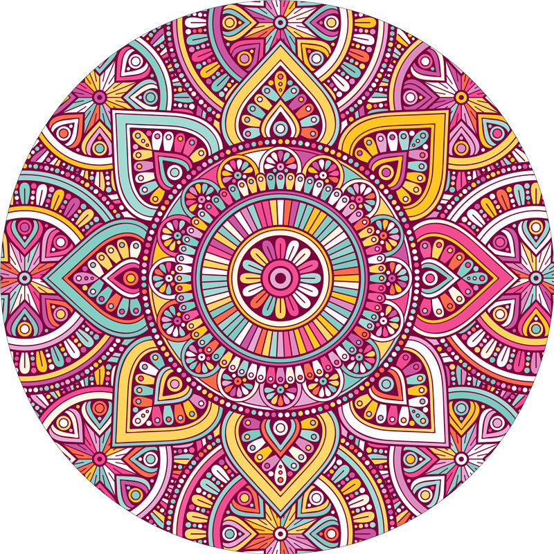 Multicolor Mandala Rug Synthetics Moroccan Rug Non-Slip Pet Friendly Washable Rug for Sitting Room Clearhalo 'Area Rug' 'Moroccan' 'Rugs' Rug' 2185136