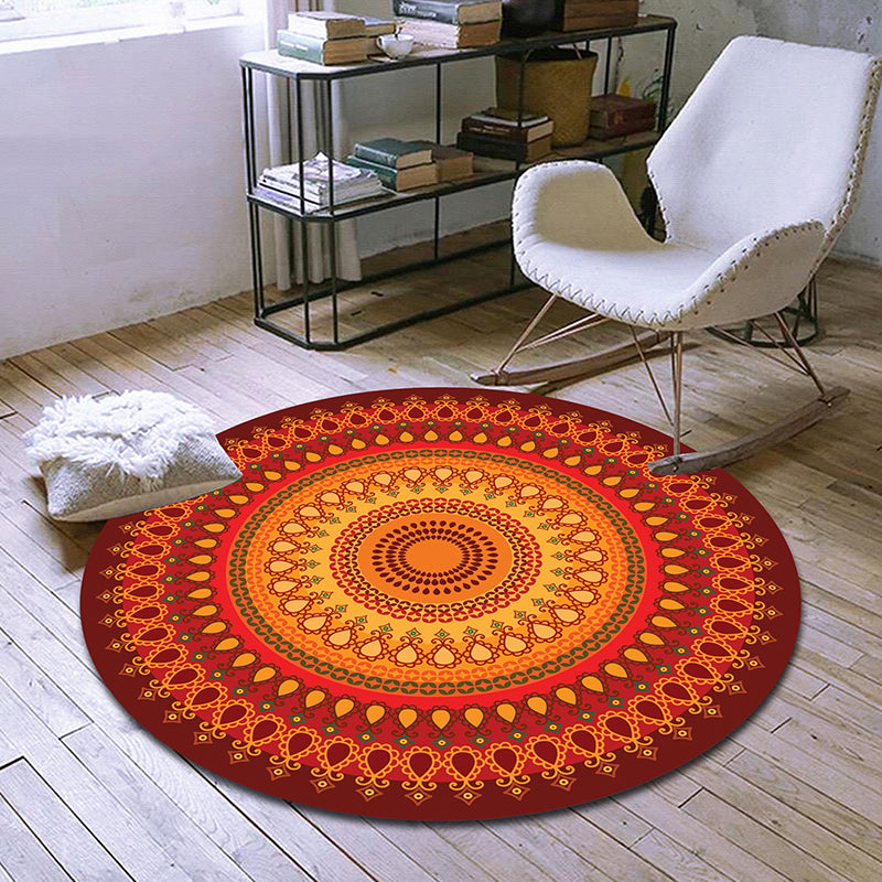 Exclusive Moroccan Rug Multi Colored Tribal Floral Rug Pet Friendly Machine Washable Non-Slip Rug for Room Yellow-Red Clearhalo 'Area Rug' 'Moroccan' 'Rugs' Rug' 2185161