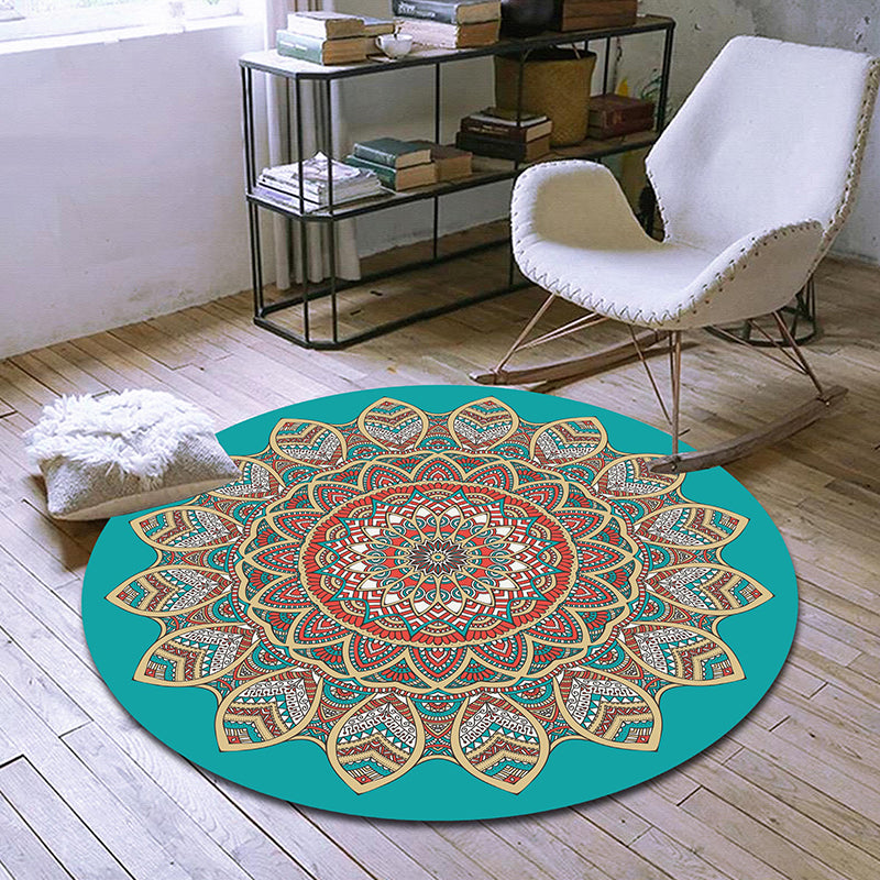 Exclusive Moroccan Rug Multi Colored Tribal Floral Rug Pet Friendly Machine Washable Non-Slip Rug for Room Lake Green Clearhalo 'Area Rug' 'Moroccan' 'Rugs' Rug' 2185163