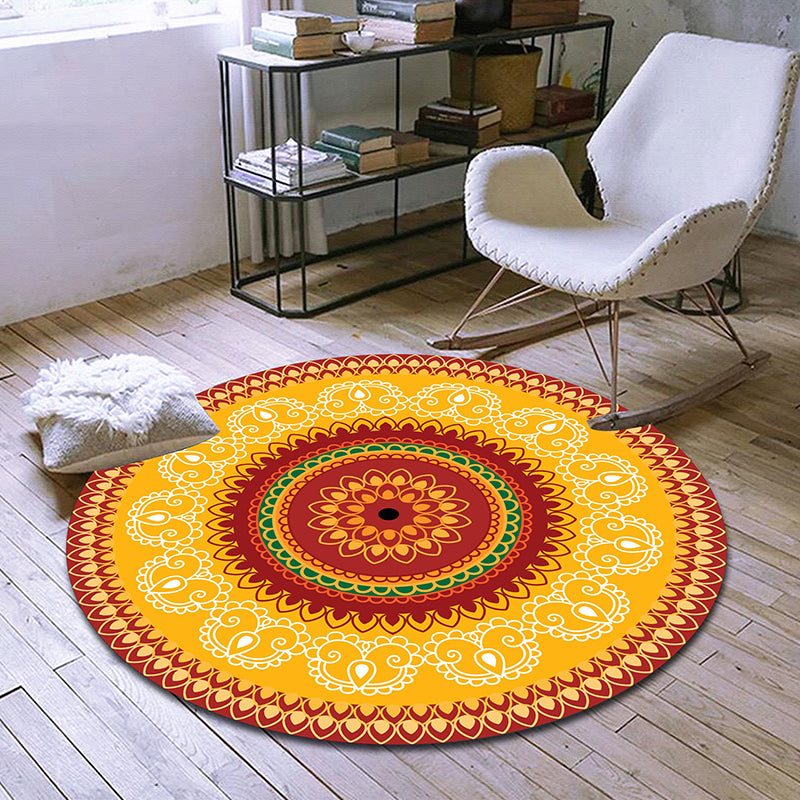 Exclusive Moroccan Rug Multi Colored Tribal Floral Rug Pet Friendly Machine Washable Non-Slip Rug for Room Yellow Clearhalo 'Area Rug' 'Moroccan' 'Rugs' Rug' 2185165