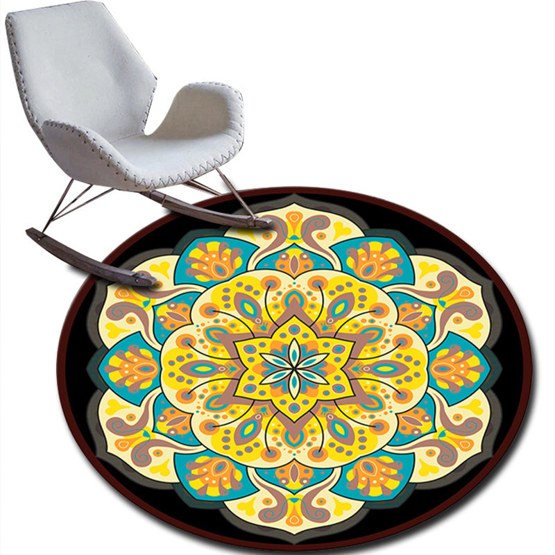 Folks Multicolor Mandala Rug Synthetics Moroccan Rug Machine Washable Non-Slip Pet Friendly Carpet for Living Room Clearhalo 'Area Rug' 'Moroccan' 'Rugs' Rug' 2185171