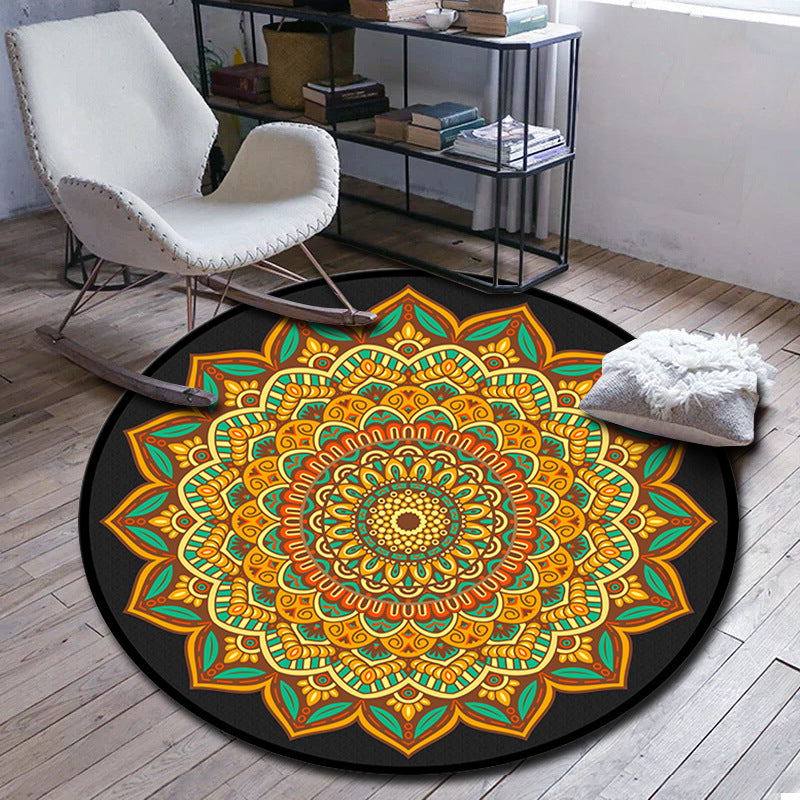 Folks Multicolor Mandala Rug Synthetics Moroccan Rug Machine Washable Non-Slip Pet Friendly Carpet for Living Room Clearhalo 'Area Rug' 'Moroccan' 'Rugs' Rug' 2185173