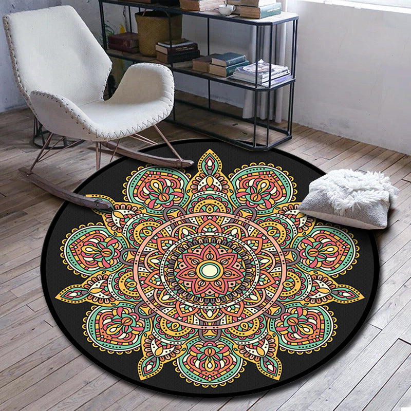 Folks Multicolor Mandala Rug Synthetics Moroccan Rug Machine Washable Non-Slip Pet Friendly Carpet for Living Room Clearhalo 'Area Rug' 'Moroccan' 'Rugs' Rug' 2185178