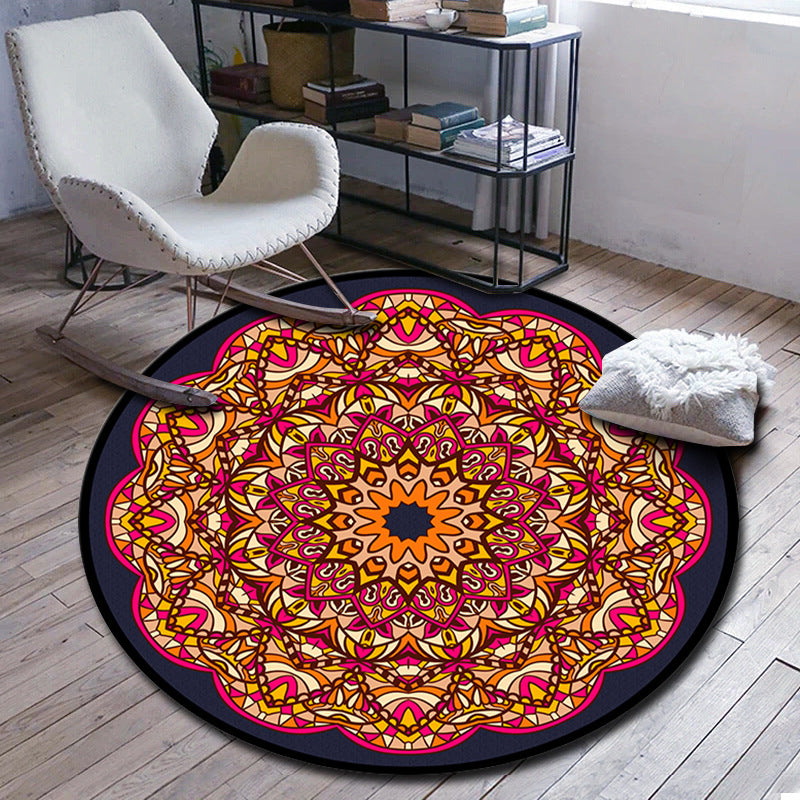 Folks Multicolor Mandala Rug Synthetics Moroccan Rug Machine Washable Non-Slip Pet Friendly Carpet for Living Room Clearhalo 'Area Rug' 'Moroccan' 'Rugs' Rug' 2185179