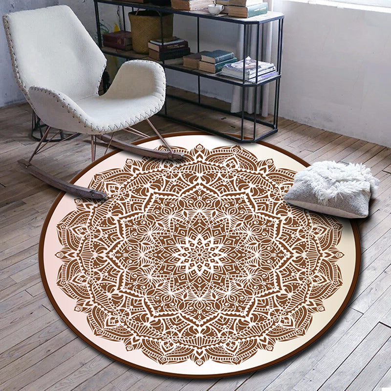 Folks Multicolor Mandala Rug Synthetics Moroccan Rug Machine Washable Non-Slip Pet Friendly Carpet for Living Room Clearhalo 'Area Rug' 'Moroccan' 'Rugs' Rug' 2185180