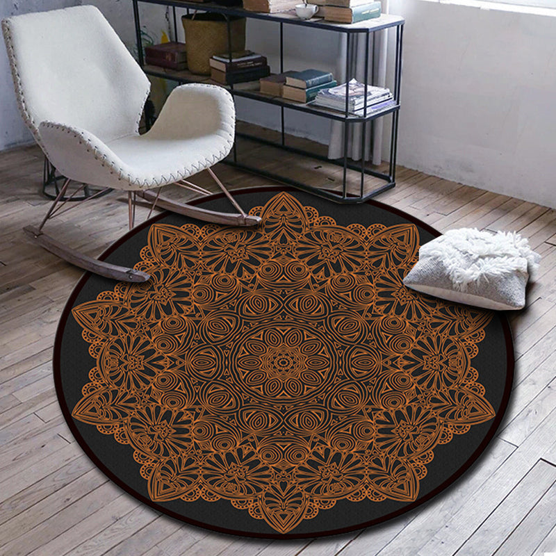 Folks Multicolor Mandala Rug Synthetics Moroccan Rug Machine Washable Non-Slip Pet Friendly Carpet for Living Room Brown Clearhalo 'Area Rug' 'Moroccan' 'Rugs' Rug' 2185181
