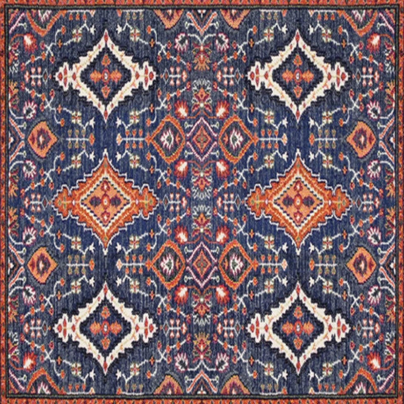 Shabby Chic Floral Area Rug Multi-Color Persian Carpet Polypropylene Anti-Slip Backing Washable Pet Friendly Rug for Foyer Blue Clearhalo 'Area Rug' 'Moroccan' 'Rugs' Rug' 2185187