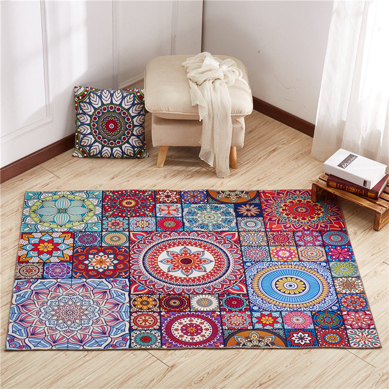 Moroccan Mandala Patchwork Rug Multi-Colored Polyester Rug Pet Friendly Anti-Slip Machine Washable Rug for Great Room Purple Clearhalo 'Area Rug' 'Moroccan' 'Rugs' Rug' 2185194
