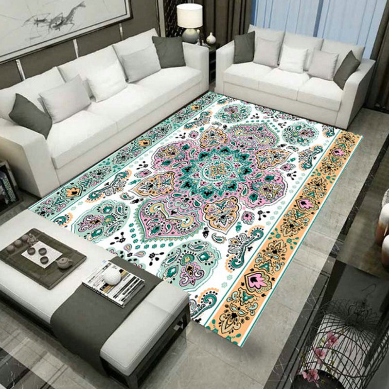 Grand Persian Rug Multicolor Jacquard Printed Rug Washable Non-Slip Backing Pet Friendly Rug for Living Room Pea Green Clearhalo 'Area Rug' 'Moroccan' 'Rugs' Rug' 2185212