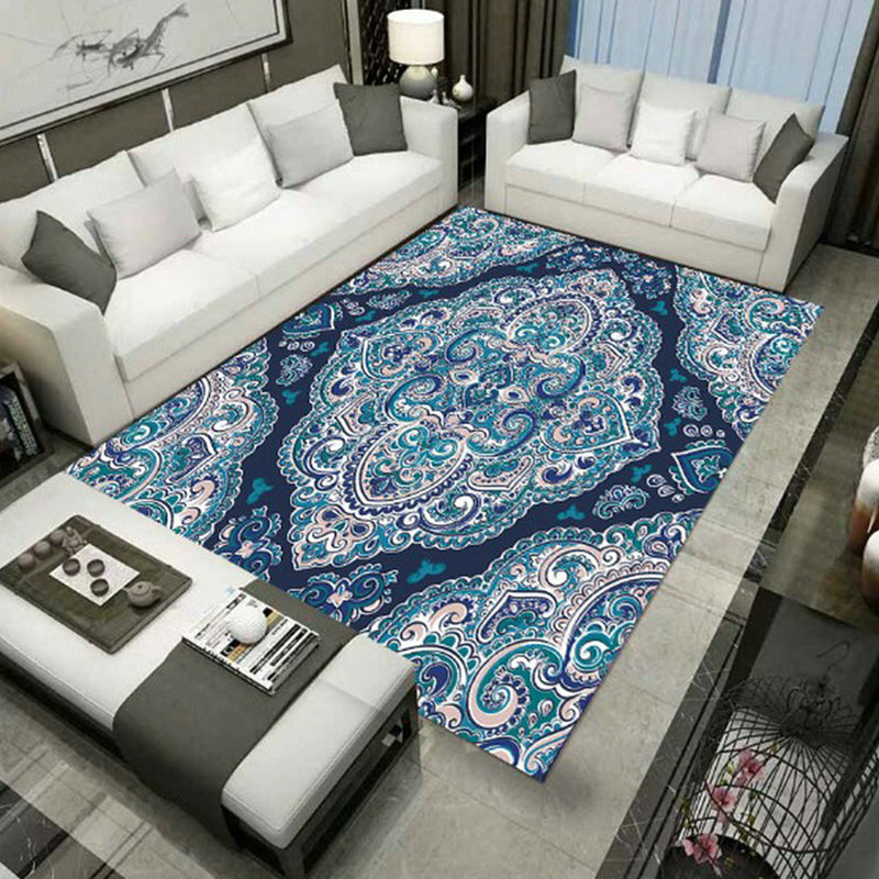 Grand Persian Rug Multicolor Jacquard Printed Rug Washable Non-Slip Backing Pet Friendly Rug for Living Room Blue Clearhalo 'Area Rug' 'Moroccan' 'Rugs' Rug' 2185214