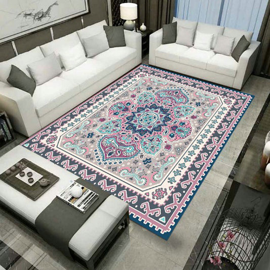 Grand Persian Rug Multicolor Jacquard Printed Rug Washable Non-Slip Backing Pet Friendly Rug for Living Room Lake Green Clearhalo 'Area Rug' 'Moroccan' 'Rugs' Rug' 2185233