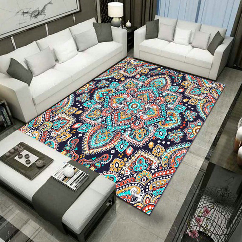 Grand Persian Rug Multicolor Jacquard Printed Rug Washable Non-Slip Backing Pet Friendly Rug for Living Room Black Clearhalo 'Area Rug' 'Moroccan' 'Rugs' Rug' 2185238